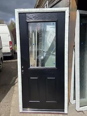 New 1002-2095 Black Composite Rear/garage Door In A  Upvc Frame • £395