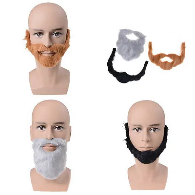 Fancy Dress Costume Party Halloween Costumes Fake Mustache Funny Beards DSTM • £3.84