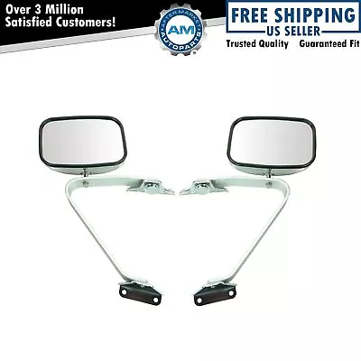 Side View Manual Mirrors Chrome Pair Set For Ford F-Series Pickup Truck • $74.85