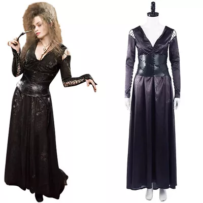 Harry Potter Bellatrix Lestrange Cosplay Costume Halloween Carnival Dress Suit • $145.24