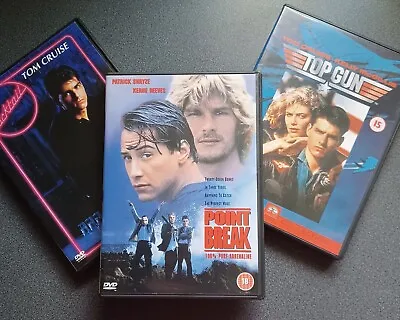 Dvds X 3  Uk Pal Dvds Job Lot Bundle Cocktail Top Gun & Point Break • £0.99