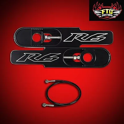 2005 Yamaha YZF-R6 Swingarm Extensions & 36  Black Brake Line YZF-R6 • $154.89