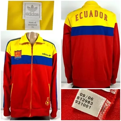 Adidas Ecuador Track Jacket Vintage Y2K 2006 Football Top Red Yellow Mens XL • $150