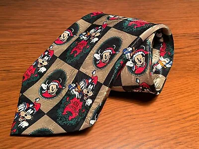 Mickey Unlimited Vintage 90s Christmas Tie Disney Made In Italy Mickey Mouse • $14.99