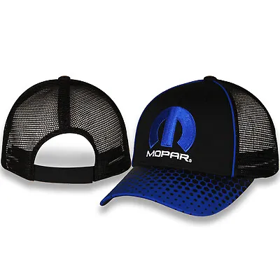 Mopar Embroidered Logo Black With Blue Cool Dry Mesh Hat • $16.99