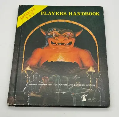 Advanced Dungeons & Dragons Players Handbook 6th Printing TSR Gary Gygax 1980 • $91.99