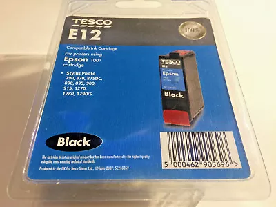 £1.99 • Buy TESCO E12 EPSON T007 Stylus 790 - 1290/S BLACK Ink Cartridge SEALED BRAND NEW