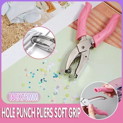 Circle/Heart/Star Shaped Metal Hole Punch Pliers Soft Grip Paper Hand Puncher AU • $8.39