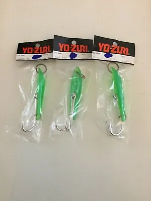 3 Vintage Tuna Jigs Yozuri Trolling Fishing Lures 3 1/2” Green Volume Discount • $16.95