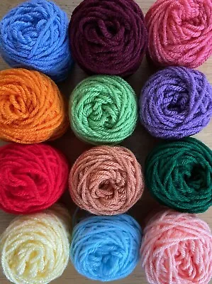 Scrap Yarn For Granny Square Plastic Canvas Scrap Afghan Crochet Knit 12 Balls • $8.50