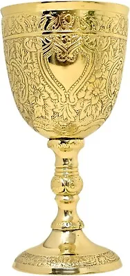 Royal Wine Goblet Solid Brass Handmade Premium Wine Cup Medieval Decor Goblet • $29.69