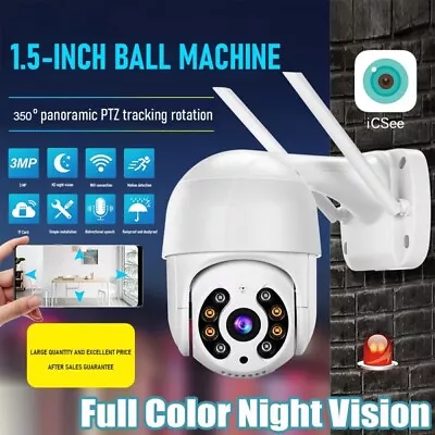 ICSEE 1080P HD Wireless Outdoor Camera WiFi IP PTZ CCTV Home Security IR Camera • £28.99