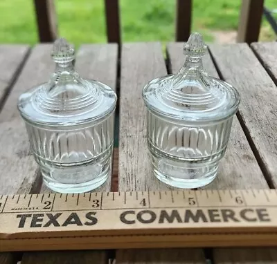 2 Vintage Glass Jam Condiment Jars For  Revolving CONDIMENT Caddy • $9.99