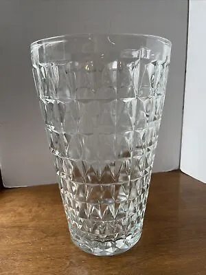 E.O. Brody Co Large Clear Pressed Glass Vase Cleveland Ohio 120 Vtg. Heavy 10” • $19.99