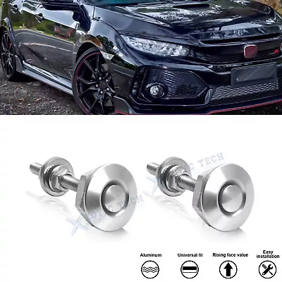 Silver Push Button Front Bumper Hood Bonnet Nut Bolt Kit For Honda Civic Acura • $13.87