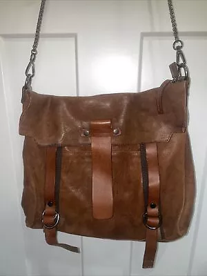 Marco Buggiani Brown Leather Shoulder Bag  Crossbody Made In Italy • $69.99