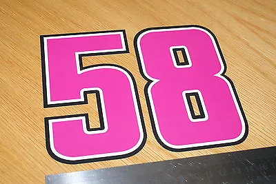 Marco Simoncelli Number 58 Decal - Large (Pink) • $6.22