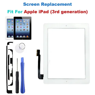 £11.99 • Buy For Apple IPad 3rd Gen Generation Glass Digitizer Touch Screen Replacement White