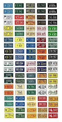 1/18 Scale Model Car Assorted USA 1960s License Plates State Tags 1:18 • $11.69