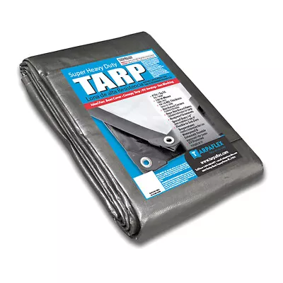 Black/Silver Super Heavy Duty Poly Tarp 8’ X 10’ 16-18 Mil Multi-Function • $19.99