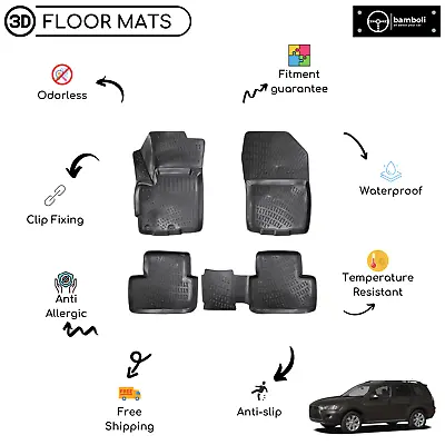 3D Molded Interior Car Floor Mat For Mitsubishi Outlander Sport Asx 2010- Black • $94.90