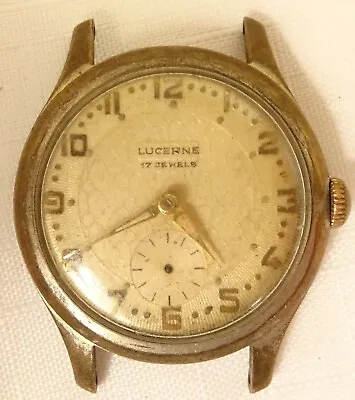 Antique Lucerne Swiss Wristwatch 17J Parts Repair • $29.99