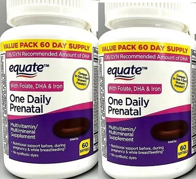 2 Prenatal Multivitamin Softgel Folid Acid DHA  60ct 2/25+ • $17.99