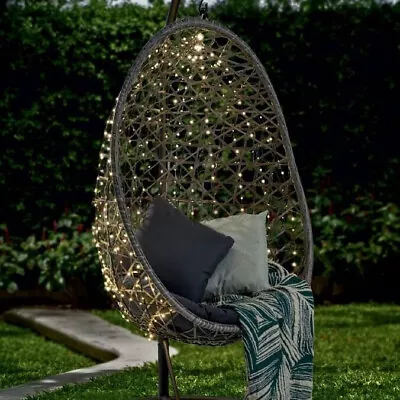 Egg Chair Net Solar Lights - Warm Decorative Garden Outdoor Lights LED Lighting • £16.99