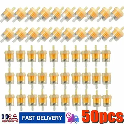 50pcs 6mm 7mm 1/4  Inline Fuel Gas Filter Lawn Mower Small Engine Fuel Filter Us • $13.85