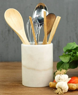 $66.51 • Buy Utensil Holder Spoon Caddy Countertop Handmade Marble Kitchen Utensils Set Organ
