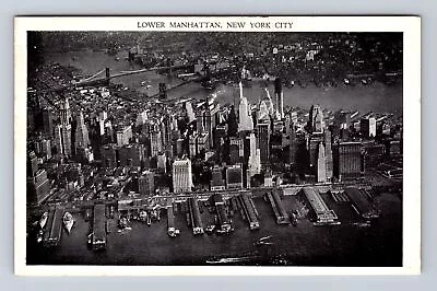 New York City NY-Aerial Lower Manhattan Antique Vintage Souvenir Postcard • $7.99
