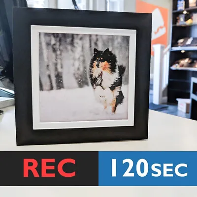 120s SQUARE PHOTO FRAME CARD (BLACK) RECORD Sound Music Voice Musical Greeting • $18.66