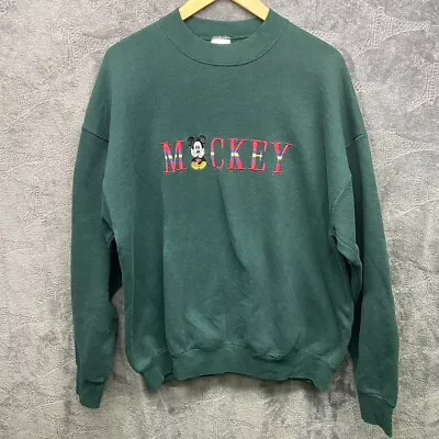 Vtg Mickey Co Sweatshirt Mens XL Walt Disney Mickey Graphic Embroidery USA • $19.59