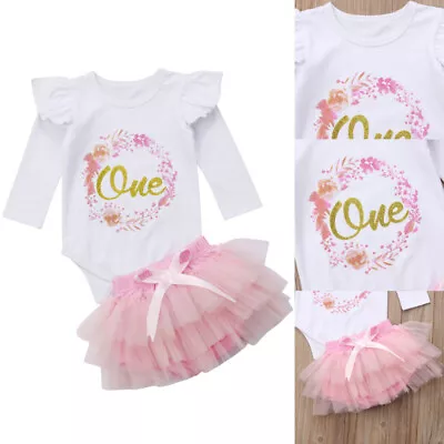 Newborn Kid Baby Girl Clothes Ruffle Romper Bodysuit Jumpsuit Tutu Skirt Outfits • $26.39