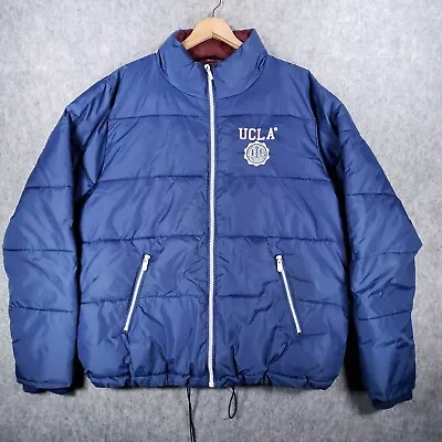 Vintage UCLA Jacket Mens XXL Blue Puffer Padded LA College Streetwear Casual • £29.71