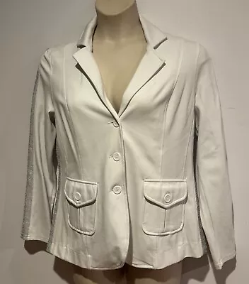 White/ Silver Long Sleeve Collared Jacket / Pockets/Buttons Size12 NoniB NWT • $35