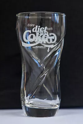 Vintage Enjoy Diet Coke Glass Swirl Design - 2 Glasses Coca Cola Glasses • £9.50