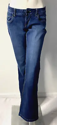 MUDD Jeans Women Blue Mid Rise Flared 5-Pockets Denim Jeans Pants Size 10 • $12.99