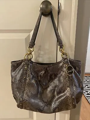 COACH Alexandra Grays Multi Snake Embossed Leather Tote Shoulder Bag Handbag • $30.67