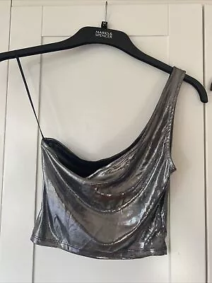 £1.80 • Buy Shiny Cropped One Shoulder Top