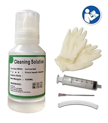 Unblock Print Head Nozzles Fits Epson Printer Cleaning Kit Cleaner Flush 150ml • £10.25