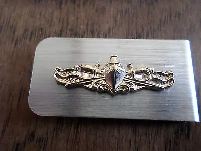 U.s Military Navy Gold Officers Surface Warfare Metal Money Clip U.s.a Made • $12.99