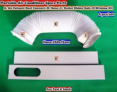 $106 • Buy 4PCs Portable Air Conditioner Spare Parts (Connector+Hose+Gob+Window Kit) (15cm)