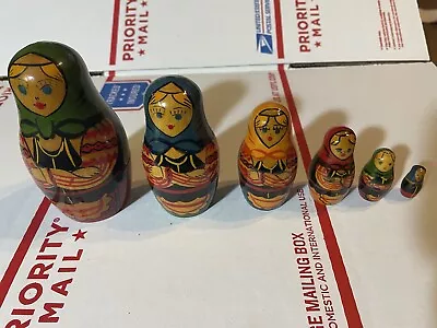 Vintage USSR Sticker 6 Russian Wooden Nesting/Stacking Dolls Matryoshka [C] • $12.93