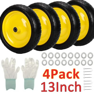 (4-Pk) 13  Tire Gorilla Cart Dolly Solid Polyurethane Flat-Free Tire/Wheel Assy • $88.88
