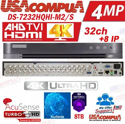 Hikvision 32 CH DVR IDS-7232HQHI-M2/S Series AcuSense Tribrid (OPTIONAL HDD) • $541.49