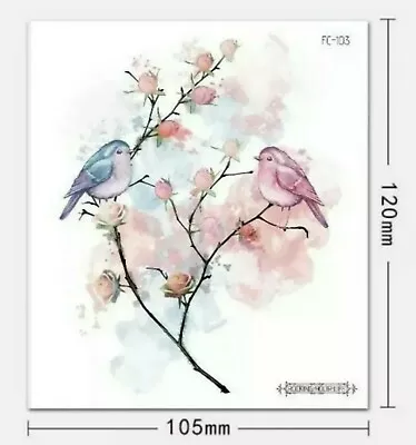 £1.95 • Buy 🐦 Bird Temporary Tattoos 🇬🇧 Adult Body Art Rose Bush Flower Painted Transfers