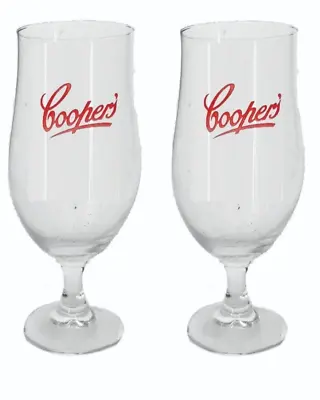 Coopers Sparkling Ale 2 X Flared Tulip Beer Glasses 500ml BNWOT MAN CAVE • $31.99