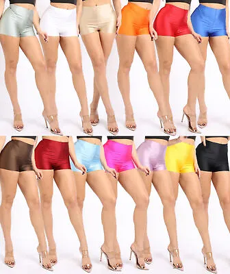 Women's Booty Shorts Hot Pants Shiny Biker Shorts Dance Rave Yoga Short Shorts • $13.99