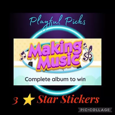 For Monopoly Go Stickers 3⭐ Star New Album Making Music • $4.99